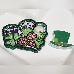 St Patricks Day Flatback‎ Focal Bead Luck Badge Keychain Beaded Pen Pin Magnet